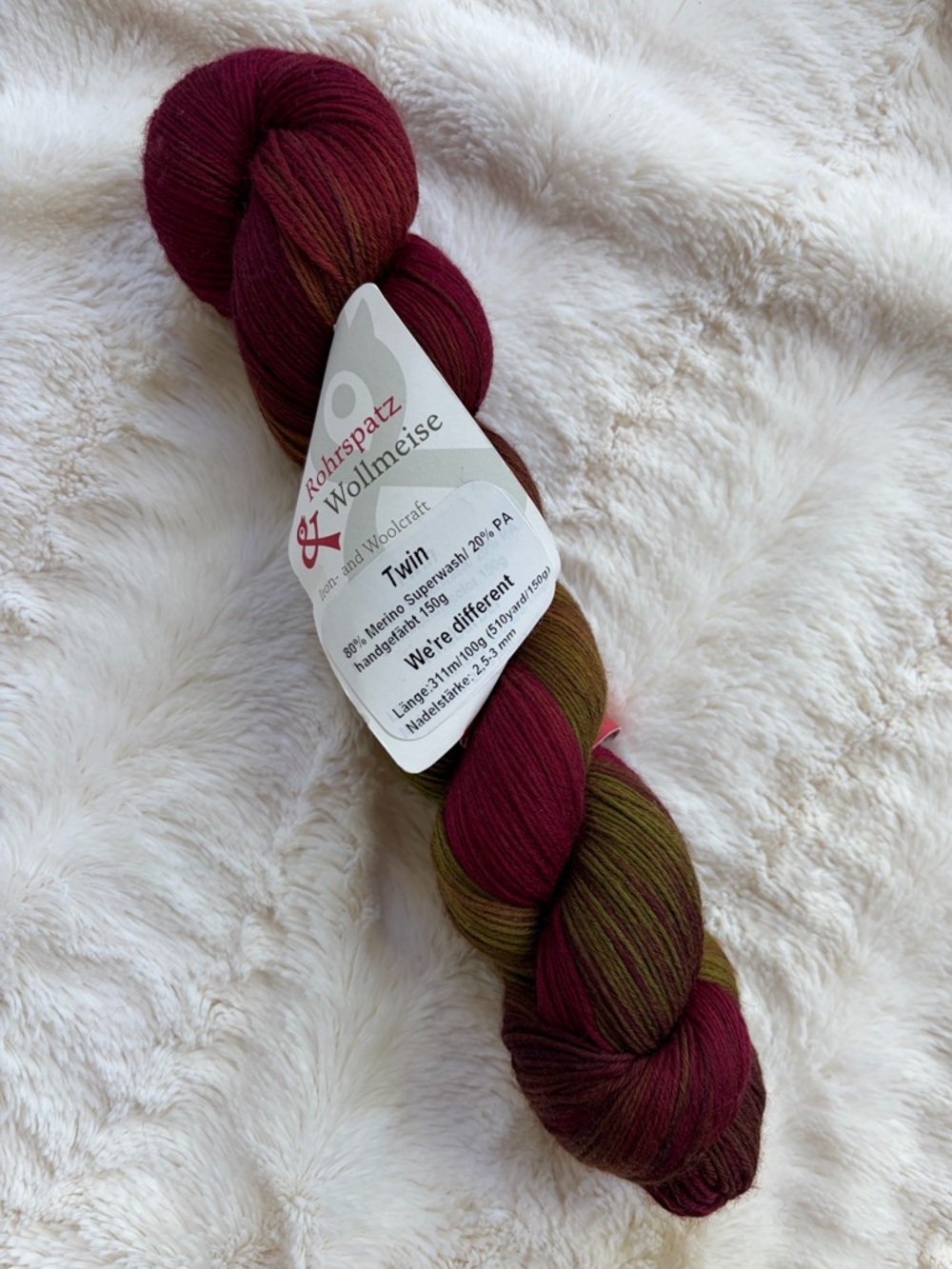 Rohrspatz & Wollmeise Twin Merino Wool Nylon Superwash Sock Yarn